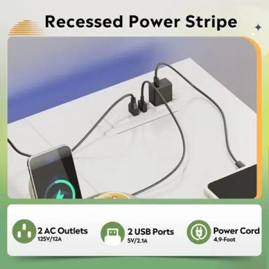 GALAXHERO 47 Inch Small L Shaped Gaming Desk, Corner Computer Desk with Power Outlets, LED Lights & Monitor Stand, Office Desk for Bedroom image {5}