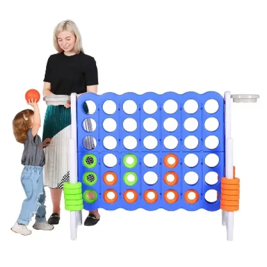 SDADI Giant 64 Inch 4-In-A-Row Hoop Connect Strategy Game and Basketball Indoor/Outdoor Family Fun Board for Toddlers, Kids, Adults image {2}