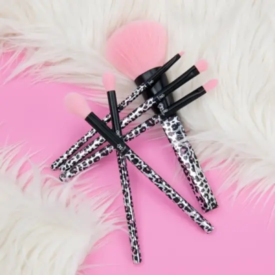 MODA Brush Leopard Face and Eye Makeup Brush Set Bundle- 6pc image {4}