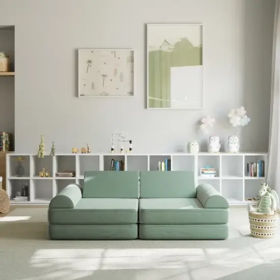 Flash Furniture Marlowe Modular Kids Play Couch with 6 Soft Foam Sectional Sofa Pieces image {19}