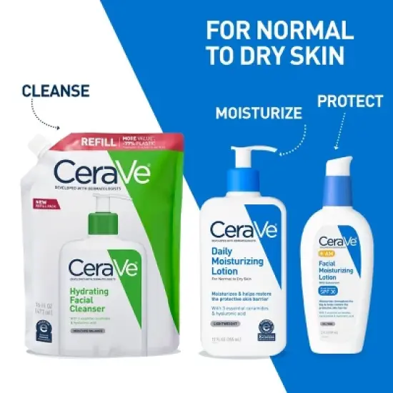 CeraVe Hydrating Facial Cleanser Refill For Normal to Dry Skin - 16 fl oz image {8}
