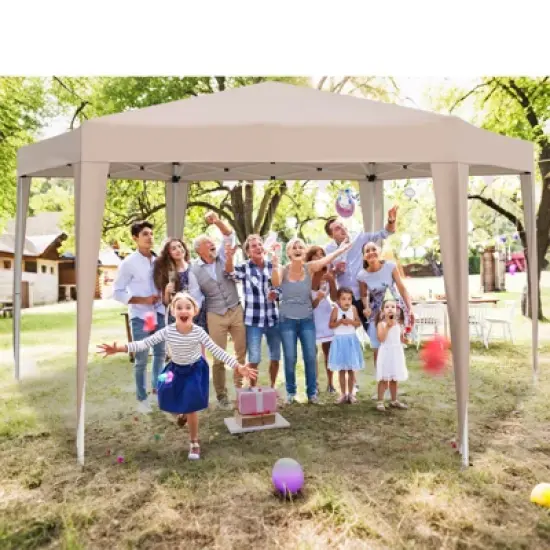 Costway 13 x 11.5 FT Hexagonal Gazebo Shelter with 3 Adjustable Height Carrying Bag image {7}
