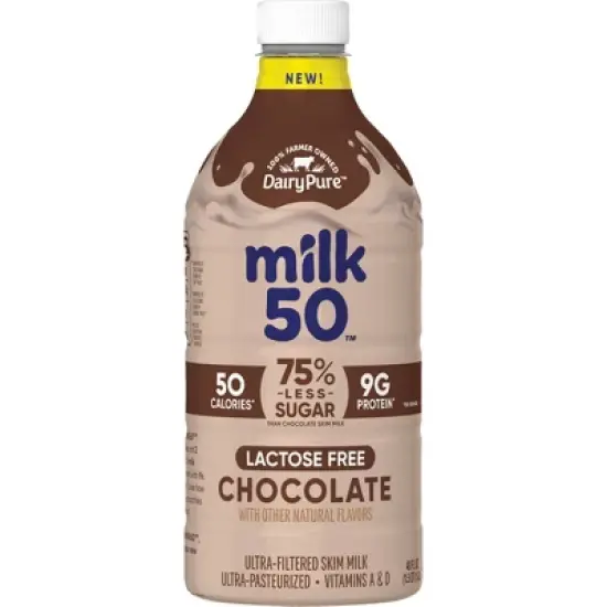 DairyPure Milk 50 Skim Chocolate Milk - 48 fl oz image {8}