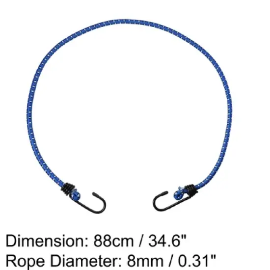 Unique Bargains Bike Elastic Tie Down Straps Hooks Moving Load Securing Cord Straps Blue 12 Pcs image {2}