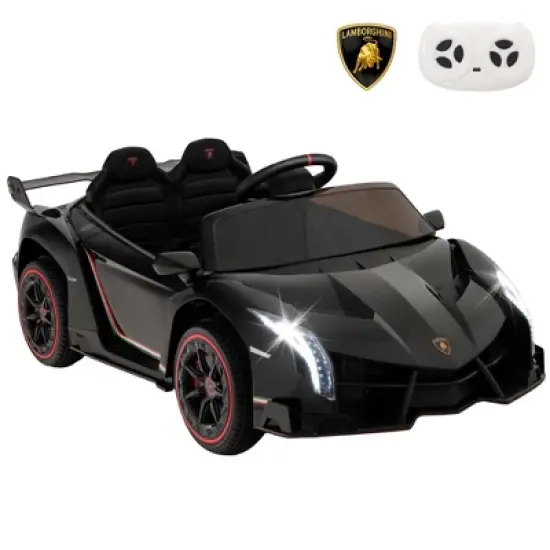 Costway Licensed Lamborghini 4WD Kids Ride-on Sports Car 12V Battery Powered 2.4G Remote Pink/White/Green/Black/Red image {9}