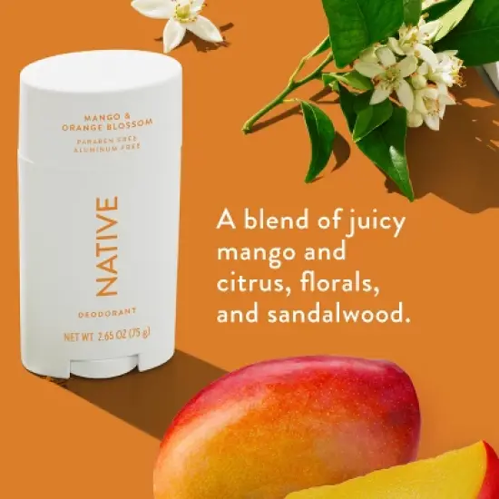 Native Solid Deodorant - Mango & Orange Blossom - Aluminum-Free 2.65oz image {2}