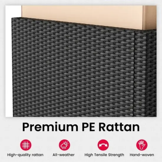 Pamapic 7-Piece Wicker Outdoor Sectional Set with Coffee Table and Cushions image {5}