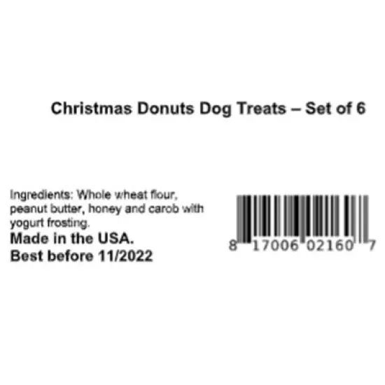 Christmas Donuts Dog Treats- Set of 6- Wreath, Santa, Present & More! image {2}