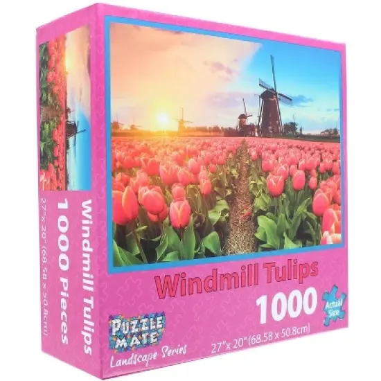 Puzzle Mate Windmill Tulips 1000 Piece Jigsaw Puzzle image {2}