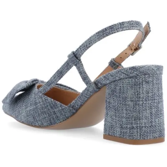 Journee Collection Womens Tailynn Sling Back Block Heel Pumps image {6}