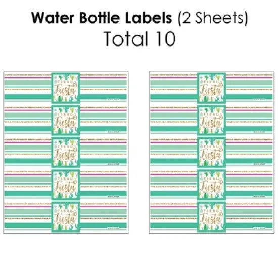 Big Dot of Happiness Final Fiesta - Mini Wine, Wine, & Water Bottle Labels - Last Fiesta Bachelorette Party Decorations - Beverage Bar Kit - 34 Pieces image {4}