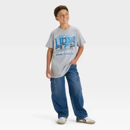 Boys' Detroit Lions Oversized Short Sleeve Graphic T-Shirt - Gray image {3}