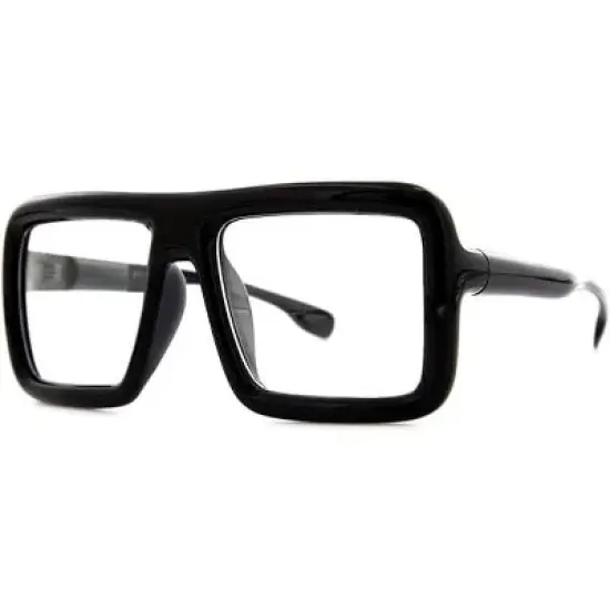 grinderPUNCH Oversized Square Frame Clear Lens Glasses  Bold Fashion Eyewear for Costume & Everyday Style image {7}