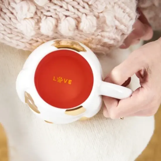 Pinky Up Penny Dog Mug, Ceramic Tea Mug, Tea Tumbler Cup, Dog Lover Gifts, Puppy Inspired Tea Cup, Gold Accents, 16oz image {7}