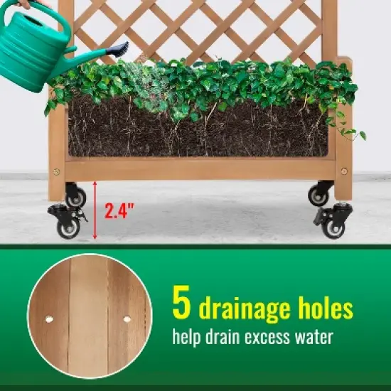 FDW Planter with Trellis Planter Box with Trellis Raised Garden Bed with Trellis Raised Garden Beds for Outdoor with Grid image {3}