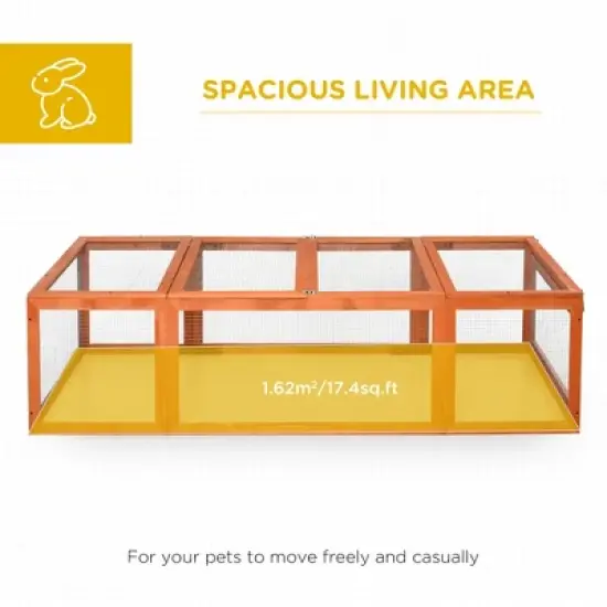 Akoasm Large Wooden Rabbit Hutch & Shelter With Lockable Door,Enclosure Run For Small Animal Outdoor-Natural image {3}