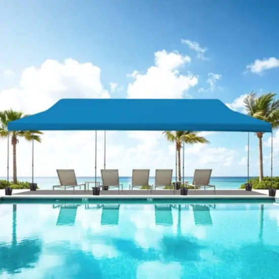 EROMMY 30 Ft. W x 10 Ft. D Steel Pop-up Canopy image {7}