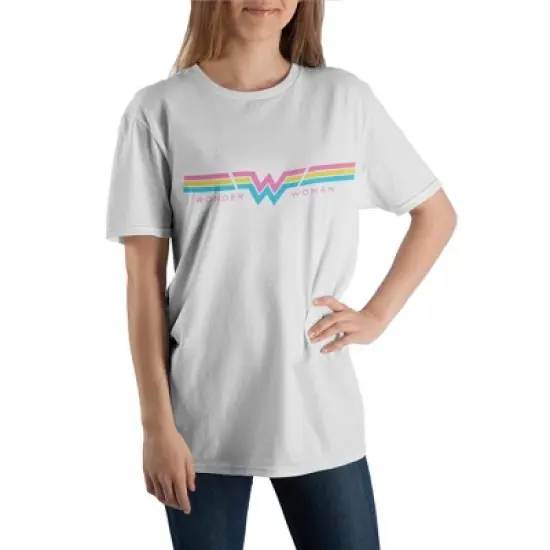 Wonder Woman DC Comic Book Juniors White Graphic Tee image {2}
