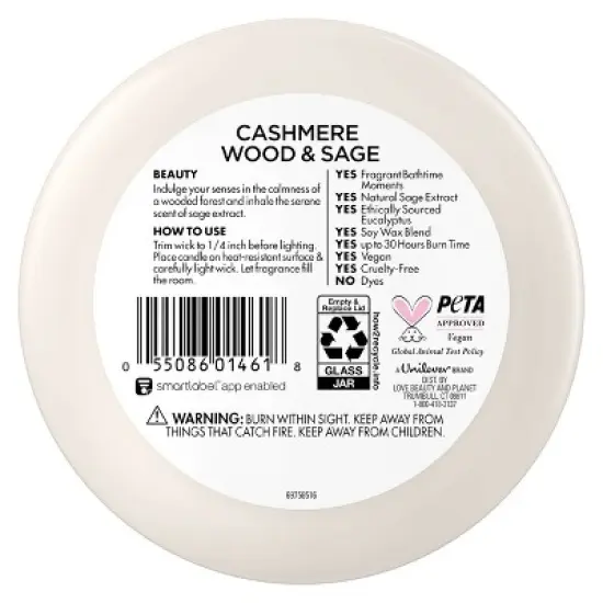 Beloved Cashmere Wood and Sage 2-Wick Candle - 11.5oz image {1}