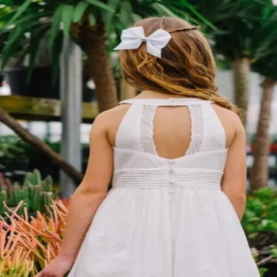 Hope & Henry Girls' Organic Cotton Sleeveless Halter Special Occasion Party Dress, Infant image {3}