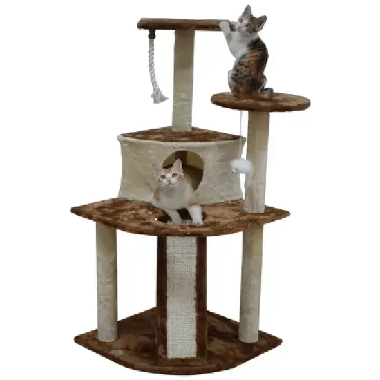 Go Pet Club Kitten Cat Tree Condo with Scratching Board - 47" image {1}
