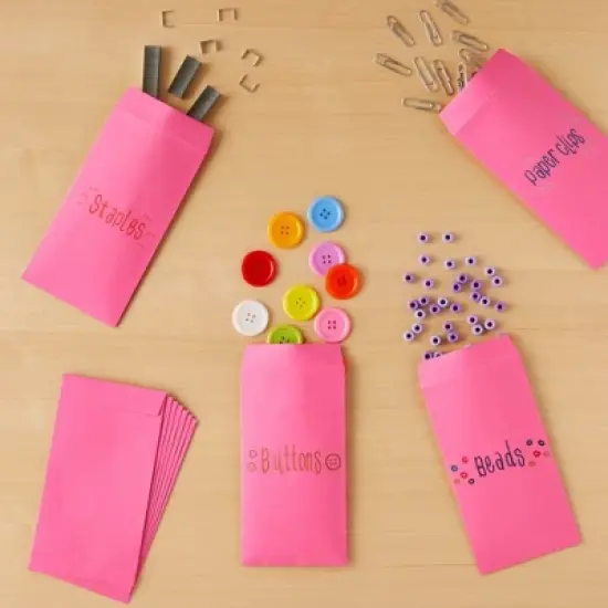 Paper Junkie 100 Pack Money Envelopes for Cash, Payroll, Money Saving, Coins, Currency, 100GSM, Pink, 6.5 x 3.5 inches image {2}