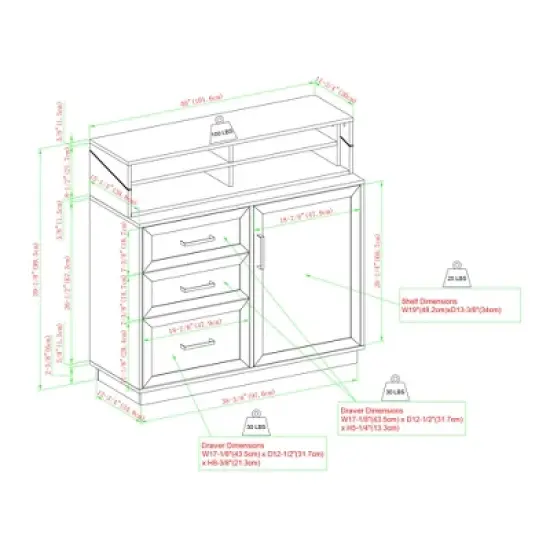 Modern Transitional Flip Down Secretary Desk - Saracina Home image {9}