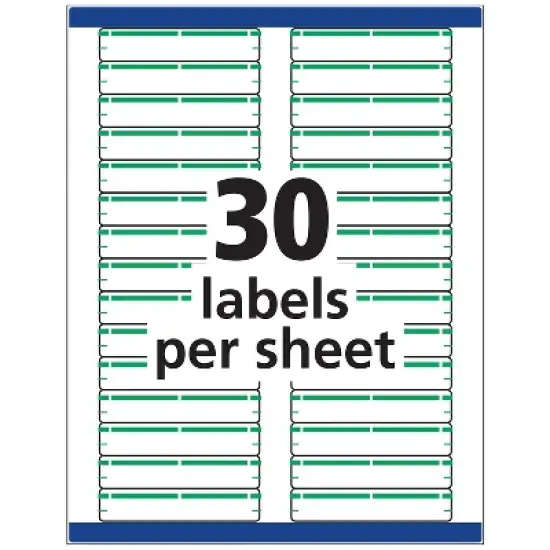Avery Permanent File Folder Labels TrueBlock Inkjet/Laser Green Border 1500/Box 5866 image {4}