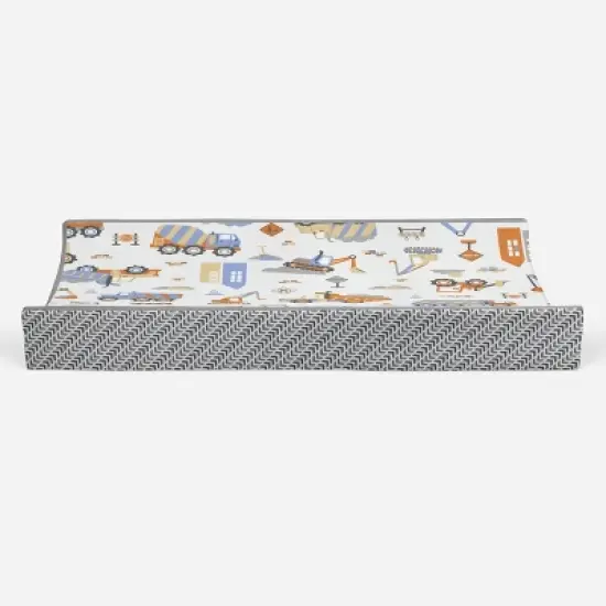 Bacati - Construction Multicolor Boys Cotton Changing Pad Cover image {4}