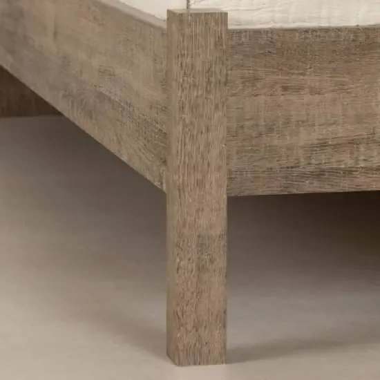 Queen Munich Platform Bed Set Weathered Oak - South Shore image {3}