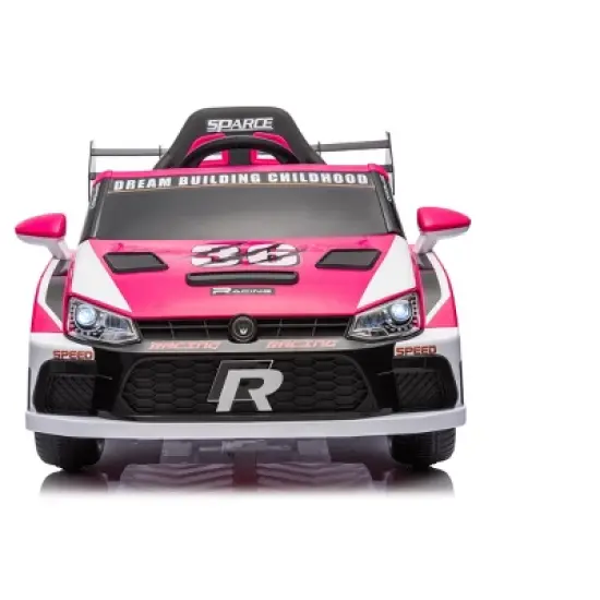 12V 20W*2 Kids Ride-On Sports Car, Racing Style Electric Toy Vehicle with Remote Control, LED Lights, Music, Seat Belt & Shock Absorbers image {5}