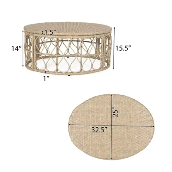 MOEPISY Patio Rattan Coffee Table image {9}