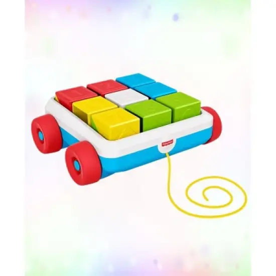 Fisher Price - Pull-Along Colorful Activity Blocks, Toy Block Wagon for Babies image {1}