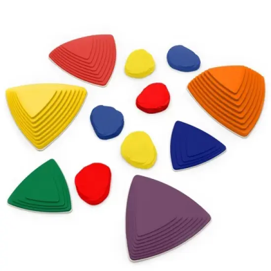 JumpOff Jo RockSteady Plus, Balance Blocks and Puddle Jumper Stones for Kids, Promotes Balance & Coordination, 12 Pieces Total image {9}