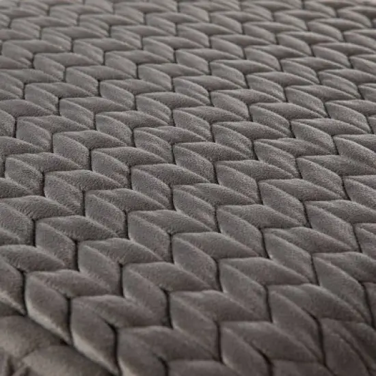 Wegre Woven Upholstered Ottoman Gray/Gold - Aiden Lane image {5}