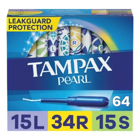 Tampax Pearl Tampons Trio Pack with Plastic Applicator and LeakGuard Braid - Light/Regular/Super Absorbency - Unscented image {12}