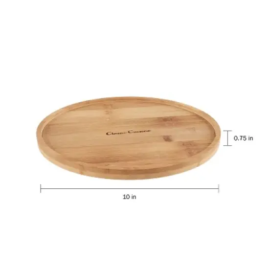 Lazy Susan - All-Natural Round Bamboo Single-Tier Turntable - 10-Inch Spinning Organizer for Kitchen, Pantry, and Vanity Use by Lavish Home (Natural) image {4}