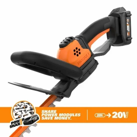 Worx WG261 20V Power Share 22" Cordless Hedge Trimmer image {4}