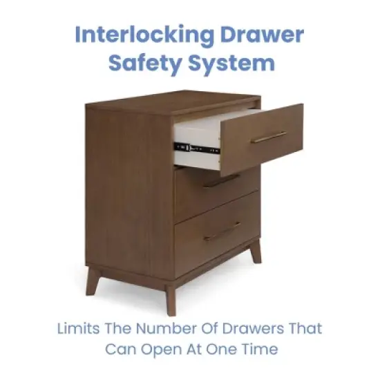 Delta Children Spencer 3 Drawer Dresser with Changing Topper image {4}