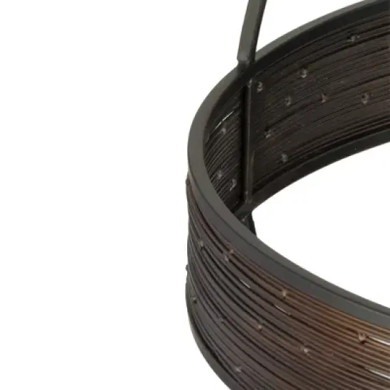 Progress Lighting, Terrace, 1-Light Outdoor Hanging Light, Matte Black, Seeded Glass Shade image {2}