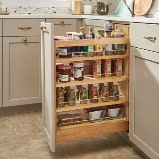 Rev-A-Shelf 448-BCSC Pullout Soft Close Kitchen Cabinet Storage Organizer, Wood Construction with Extra Durability image {1}