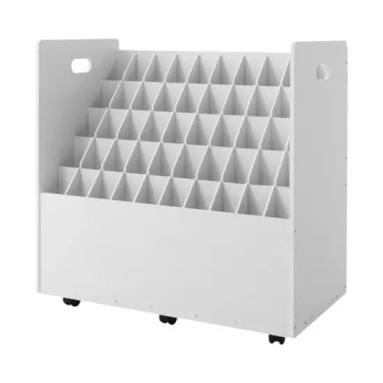 YIYIBYUS 50-slot Blueprint Organizer, Roll File Storage Holder, Movable Roll File Cart image {6}