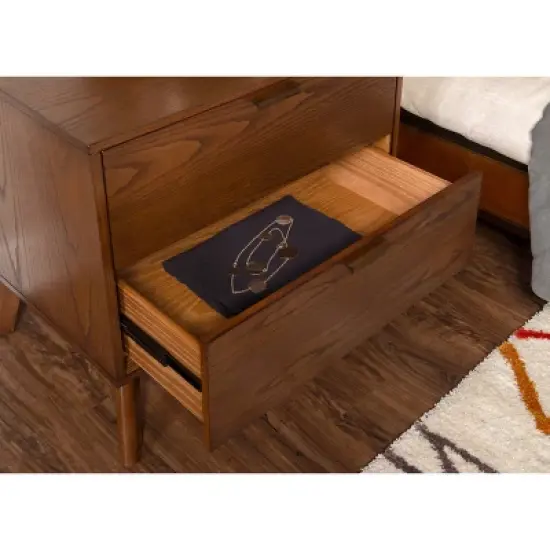 Reid 2 Drawer Nightstand Chest Walnut - Linon image {10}