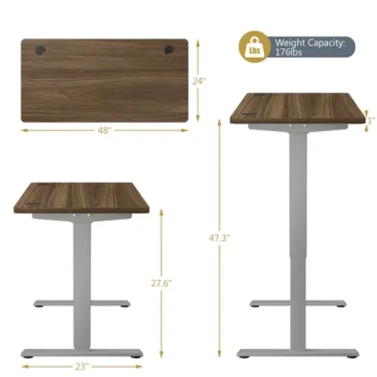 Costway Electric Standing Desk  Adjustable Height Computer Desk Dual Motor w/ Controller image {1}