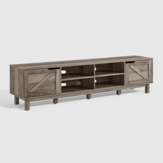 Modern Rustic 2 Door Storage TV Stand for TVs up to 80" - Saracina Home image {2}