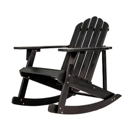 Kiawah Outdoor Patio Classic Acacia Wood Adirondack Rocking Chair -JONATHAN Y image {10}