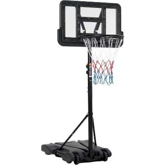 Kids Basketball Hoop,Outdoor Portable Adjustable Basketball Goal System w/ 2 Wheels, 5-7 Ft Swimming Pool Basketball Hoop Outdoor 28in Backboard image {7}