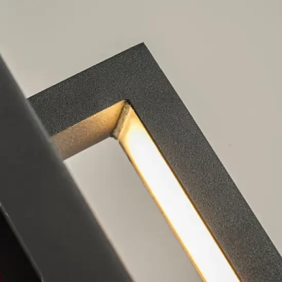 ALOADECOR H20 in Minimalist Modern Linear 23W Integrated LED  Outdoor Wall Sconce with Dusk to Dawn Sensor in Matte Black for Porch Patio image {5}