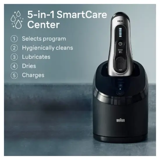 BRAUN SERIES 8-8567CC RECHARGEABLE WET & DRY SHAVER + SMARTCARE CENTER image {4}