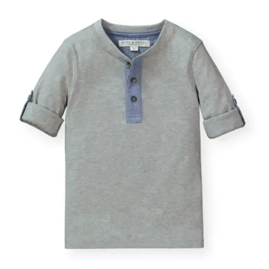 Hope & Henry Boys' Henley Tee with Rolled Sleeves, Infant image {4}
